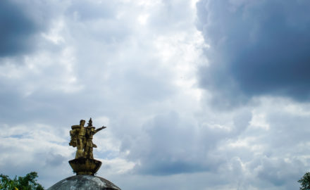 The Vietnamese monument to the soldiers and the war on Landing Zone Ross