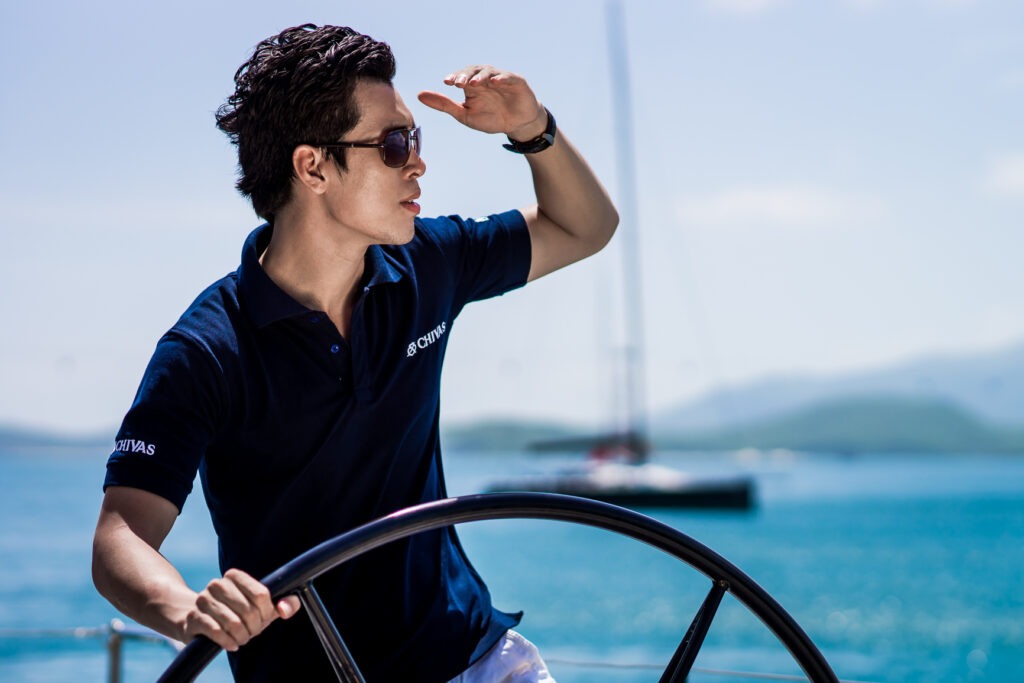 Sailor looks out to sea